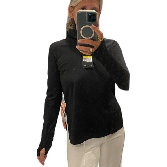 Nike Swoosh Half Zip Black Running Long Sleeve Top.Size S - Picture 1 of 16